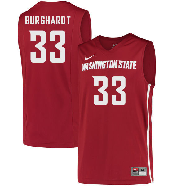 Washington State Cougars #33 Will Burghardt College Basketball Jerseys Sale-Crimson